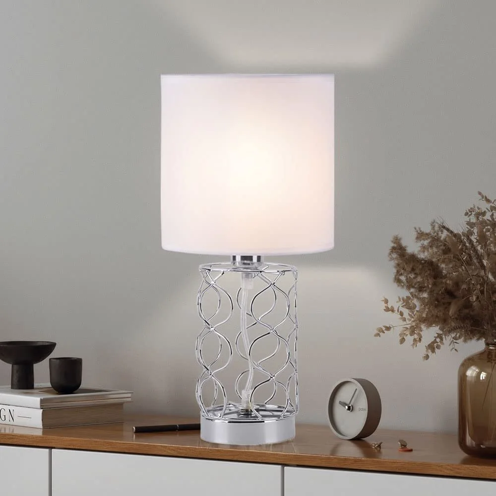 Настільна лампа etc-shop Modern Bedside RGB LED 4,8 Вт 470 лм Сталь Текстиль 18 x 35 см Білий, фото №8