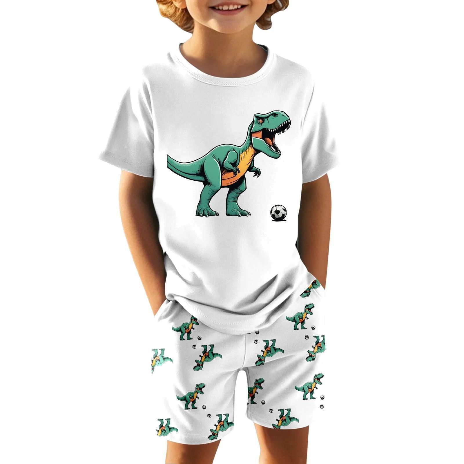 Комплект пижам детский (2 шт) Хлопок Динозавр, фото №5