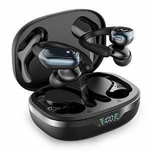 Наушники GAMURRY Bluetooth Спортивные Беспроводные Вкладыши Крючки CVC8.0 ENC HD 60ч Зарядный чехол LED Дисплей Глубокий бас Комфортная посадка IPX7 Водонепроницаемые - Фото 1