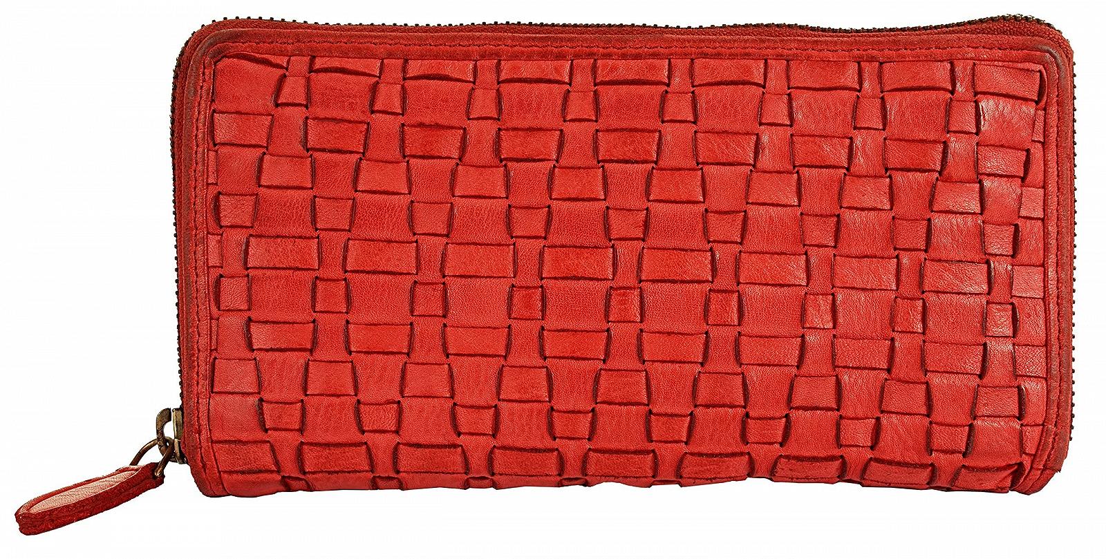 Кошелек Samantha Look Женский из кожи Натуральная Clever Division Braided Pattern Elegant Design 021406 Красный Стандартный размер Casual, фото №1