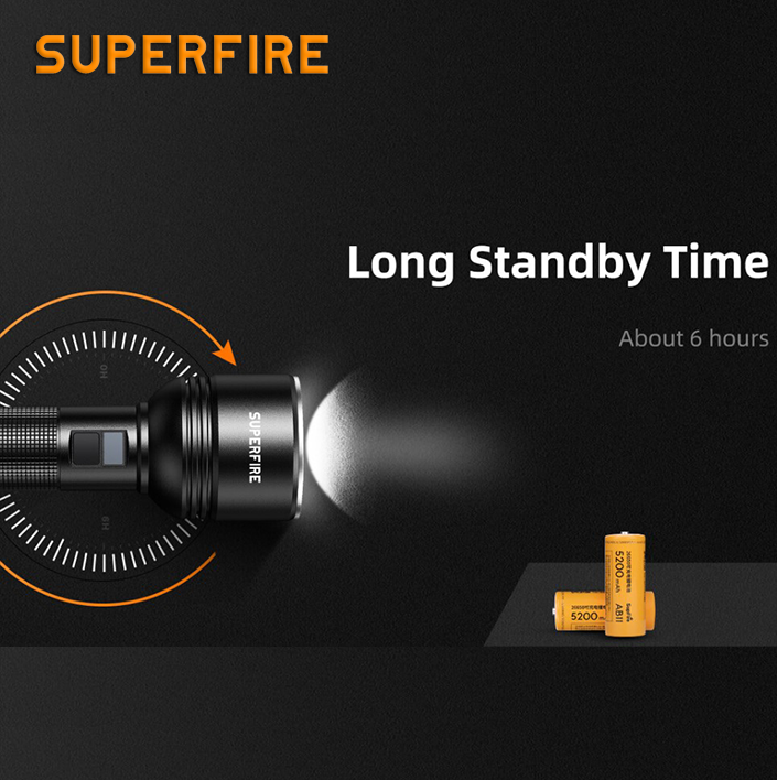 Фонарик ручний акумулятор D18 SuperFire 3350 Lumen IP44, фото №5 Фонарик ручний акумулятор D18 SuperFire 3350 Lumen IP44, фото №5