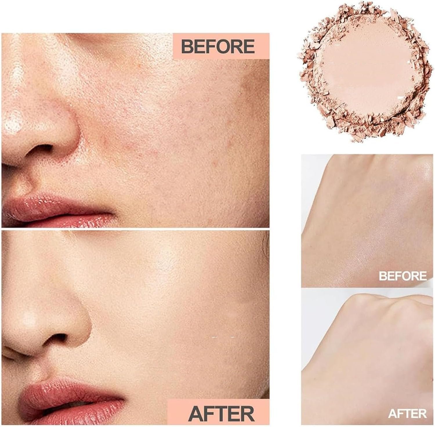 Пудра Allaura Beauty Blurring фіксуюча водостійка для всіх типів шкіри, рожева, 1 шт, фото №3