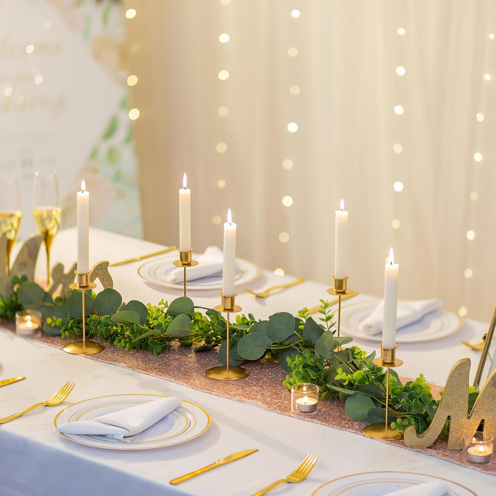 Подсвечник Romadedi Taper Candles Gold - Набор из 6 Подсвечников Металл Винтажный Современный Декор для Свадебного Стола Рождественского Стола Декор Гостиной Адвентский Венок Адвент, фото №2
