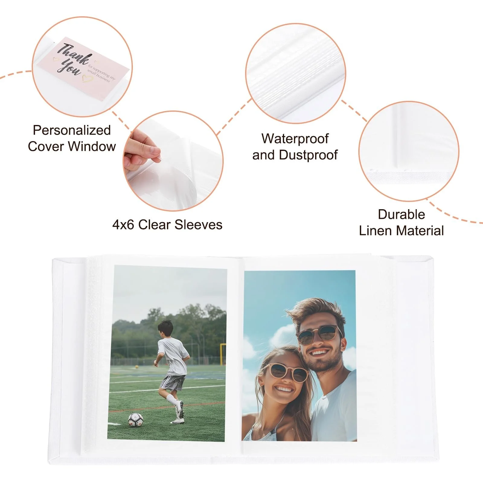 Фотоальбом sourcing map, 10 x 15 см, льняная обложка, маленький фотоальбом, книга на 100 карманов, вмещает 100 фотографий для свадьбы, семьи, годовщины, помолвки, путешествий, белый, фото №3 Фотоальбом sourcing map, 10 x 15 см, льняная обложка, маленький фотоальбом, книга на 100 карманов, вмещает 100 фотографий для свадьбы, семьи, годовщины, помолвки, путешествий, белый, фото №3