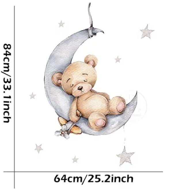 Наклейка на стену детская виниловая интерьерная Мишка с самолетом 8441, фото №3