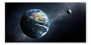 Постер Johan Swanepoel Earth and Moon from Space 80 x 40 см глянцевый - Фото 1