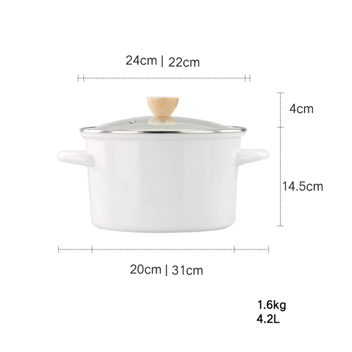 Кастрюля AIBAB эмалированная в японском стиле, 4.2 л, большой вместимости, утолщенная, с двумя ручками, для тушения, фото №3 Кастрюля AIBAB эмалированная в японском стиле, 4.2 л, большой вместимости, утолщенная, с двумя ручками, для тушения, фото №3