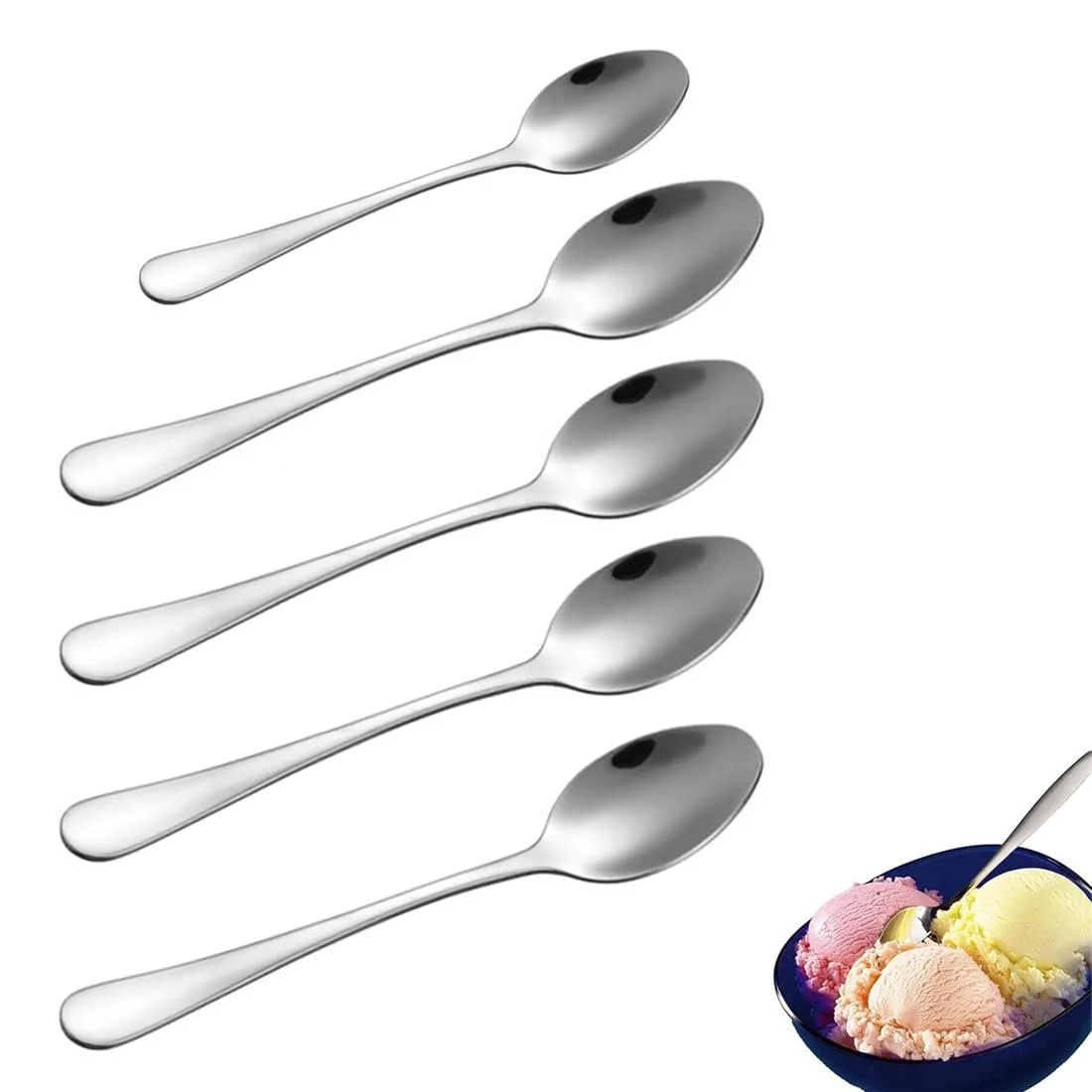 Набір ложок Latte Macchiato 4 шт і 1 кавова ложка, фото №1