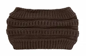 Повязка на голову Вязаная axy Женская Зима HBW4 Темно-коричневый - Фото 1