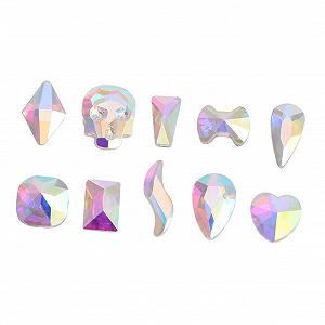Стрази для нігтів Healeved, 100 шт, кристали, що змінюють колір, змішані форми, скляні шарми - Фото 1