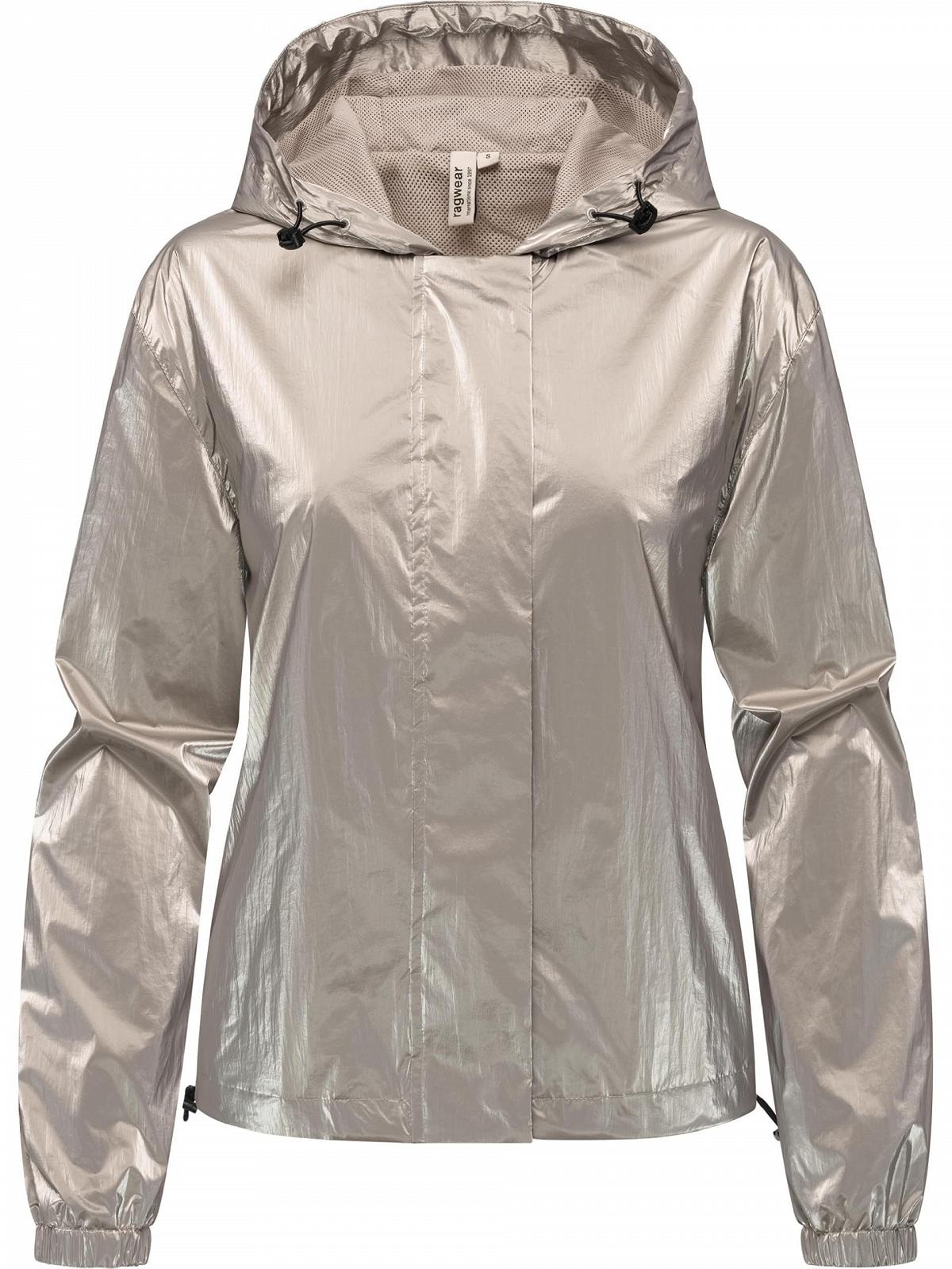 Куртка-бомбер Ragwear Cezanna Shine YOUMODO Легкая женская переходная куртка-бомбер светоотражающая Oversize с капюшоном, металлический вид, фото №9