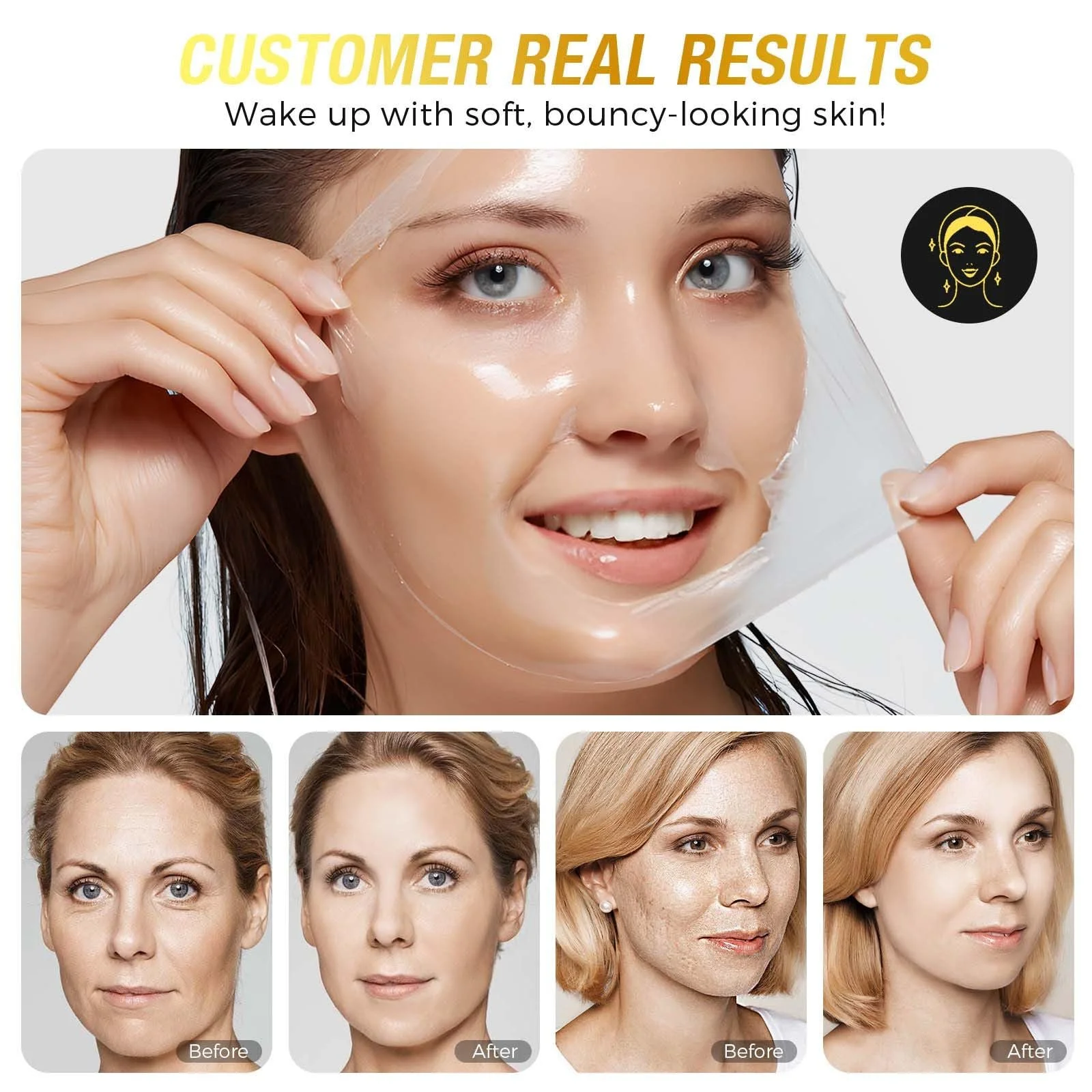 Маска для обличчя Нічна з муцином равлика Anti-Ageing, 2 шт, фото №5