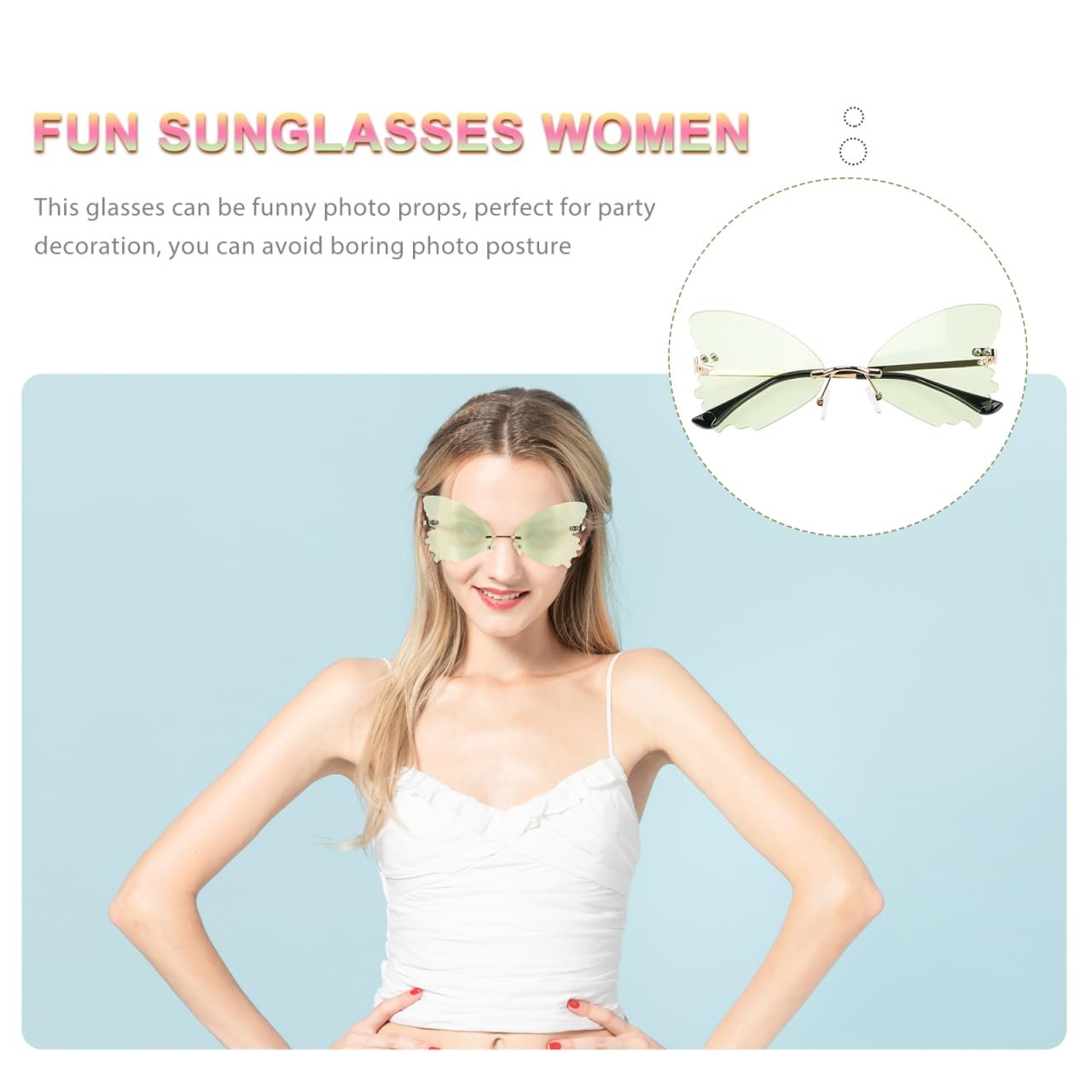 Сонцезахисні Окуляри CALLARON Без Оправи Крило Фіолетовий, фото №6