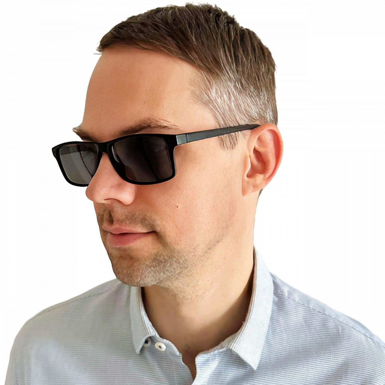 Сонцезахисні окуляри Rectangular Mini Brille Flex Чорний/Червоний, фото №3