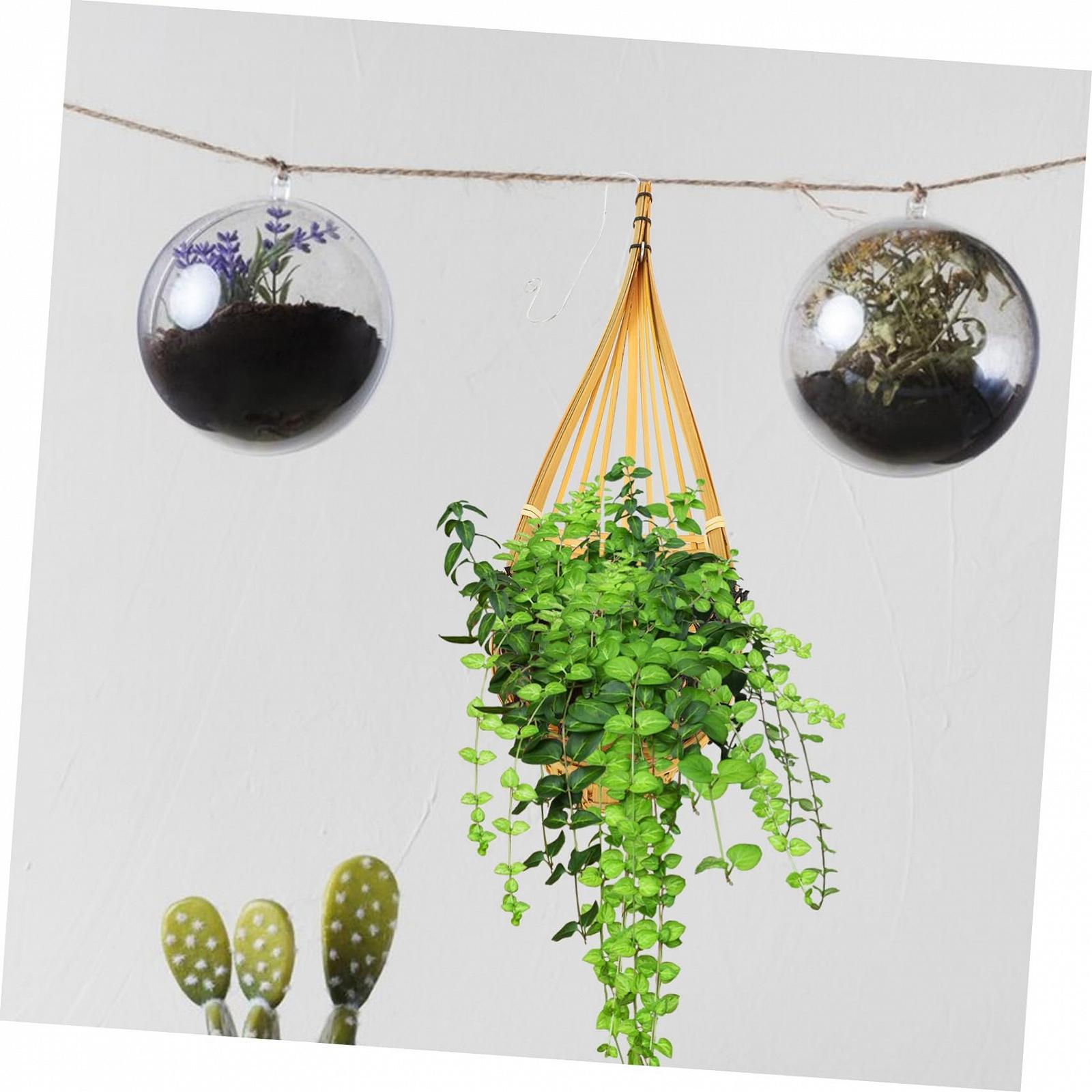 Підвісні кошики для орхідей Mipcase 4 шт бамбукові в стилі пташине гніздо, фото №8