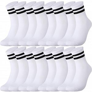 Теннисные носки Белые спортивные носки в полоску для мужчин и женщин, дышащие хлопковые носки, носки до щиколотки, носки для бега, рабочие носки, теннисные носки 36-40 - Фото 1