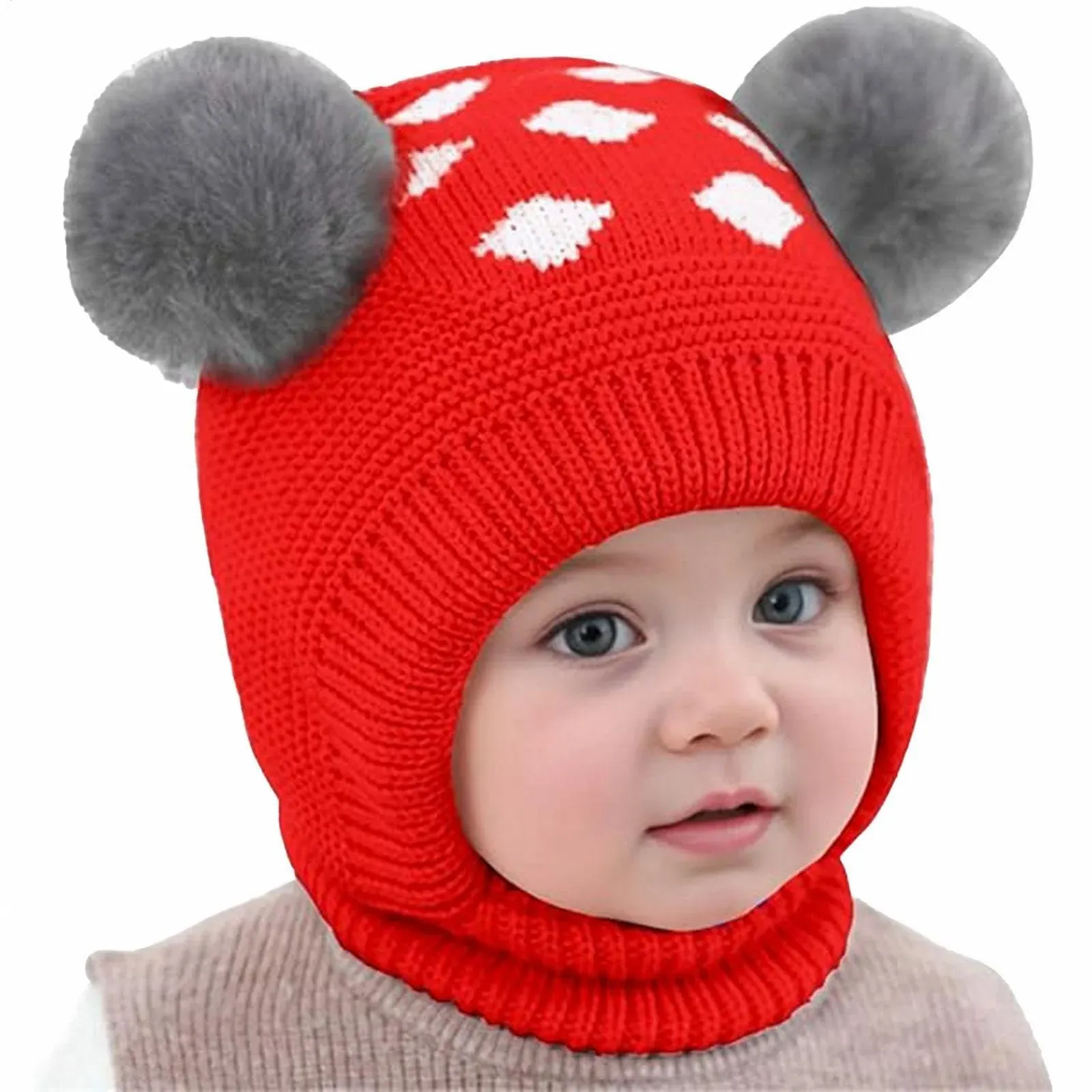 Вязаная шапка-ушанка Zqkimzi для детей, зимняя вязаная, фото №4 Вязаная шапка-ушанка Zqkimzi для детей, зимняя вязаная, фото №4