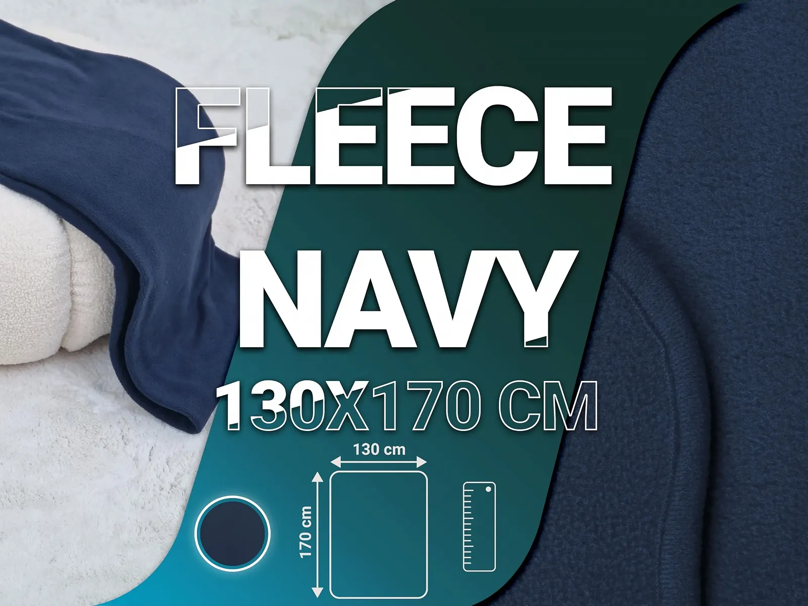 Покривало ZOLLNER М'яка 130 x 170 см Темно-синя, фото №4 Покривало ZOLLNER М'яка 130 x 170 см Темно-синя, фото №4