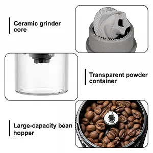 Кофемолка электрическая портативная Small Bean Mill Непрерывно регулируемый уровень помола 1250 mAh USB synthetic.ua - Фото 1