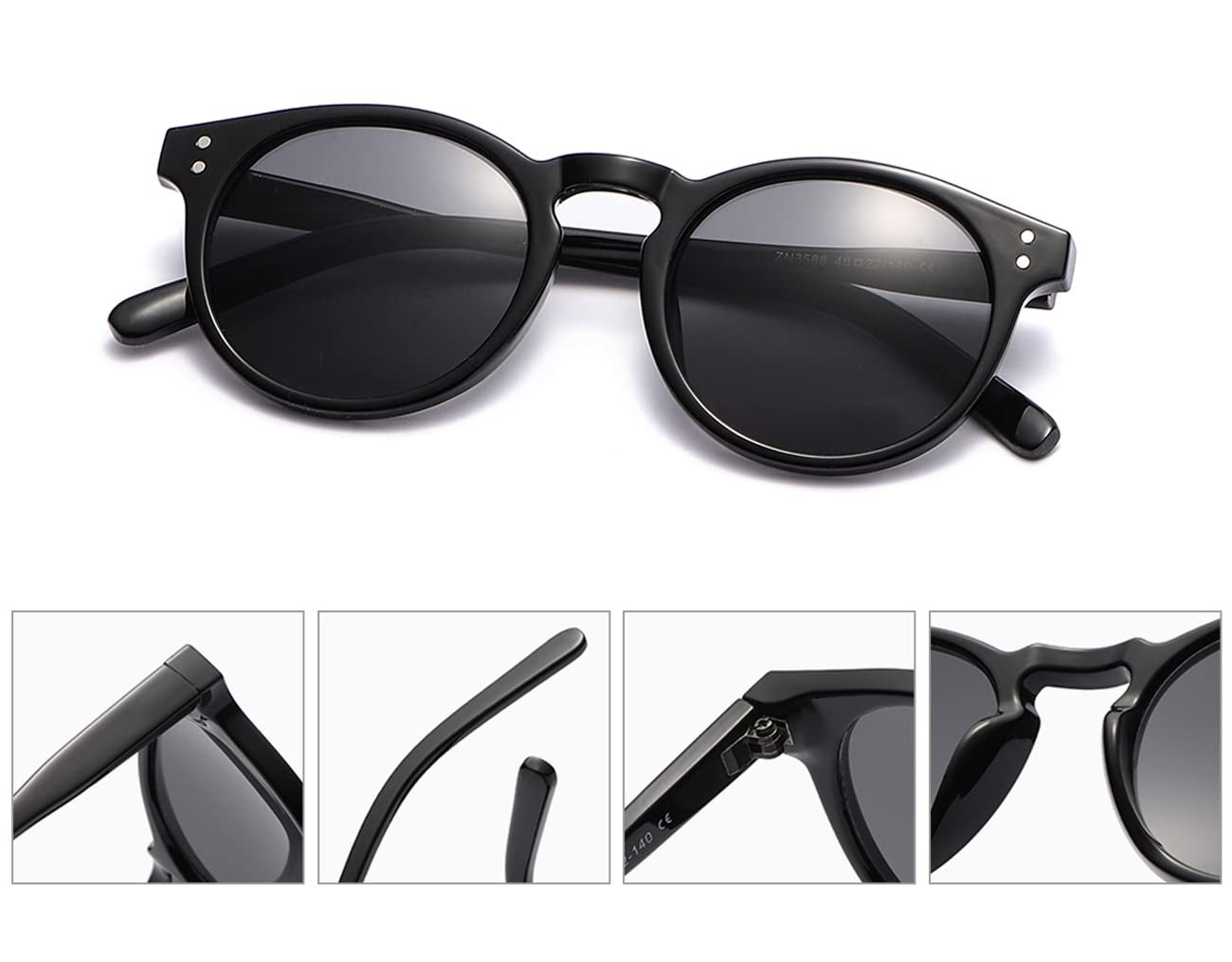 Вінтажні сонцезахисні окуляри Long Keeper Круглі Маленька оправа Круглі UV400 Ретро для чоловіків і жінок, фото №4