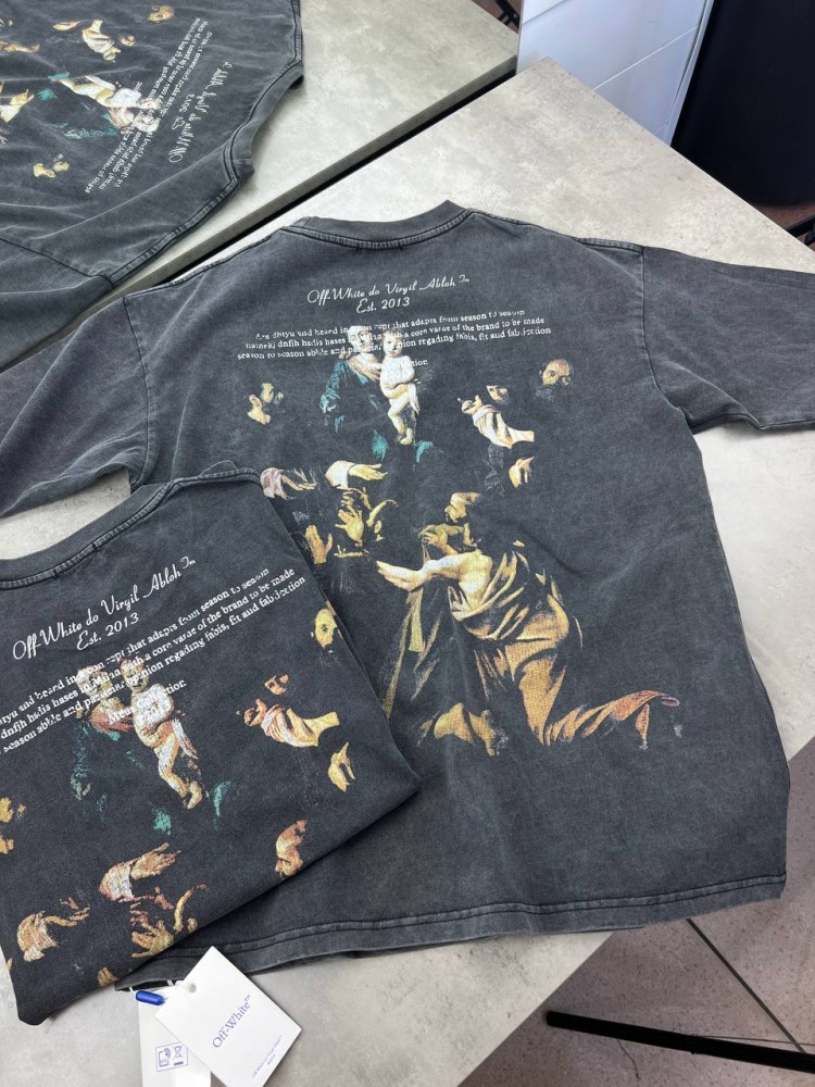 Футболка серая Off White be Virgil Abloh f655, фото №6