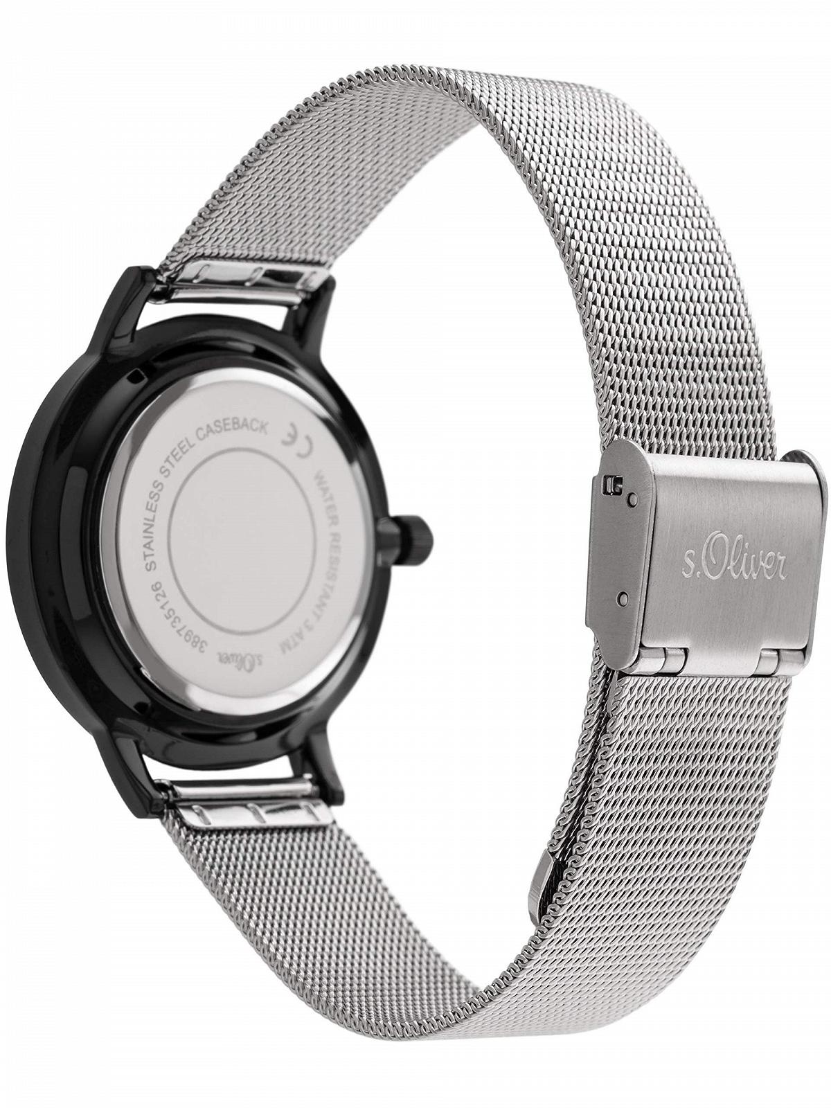 Аналоговий годинник s.Oliver Жіночий сріблястий/чорний, фото №3 Аналоговий годинник s.Oliver Жіночий сріблястий/чорний, фото №3