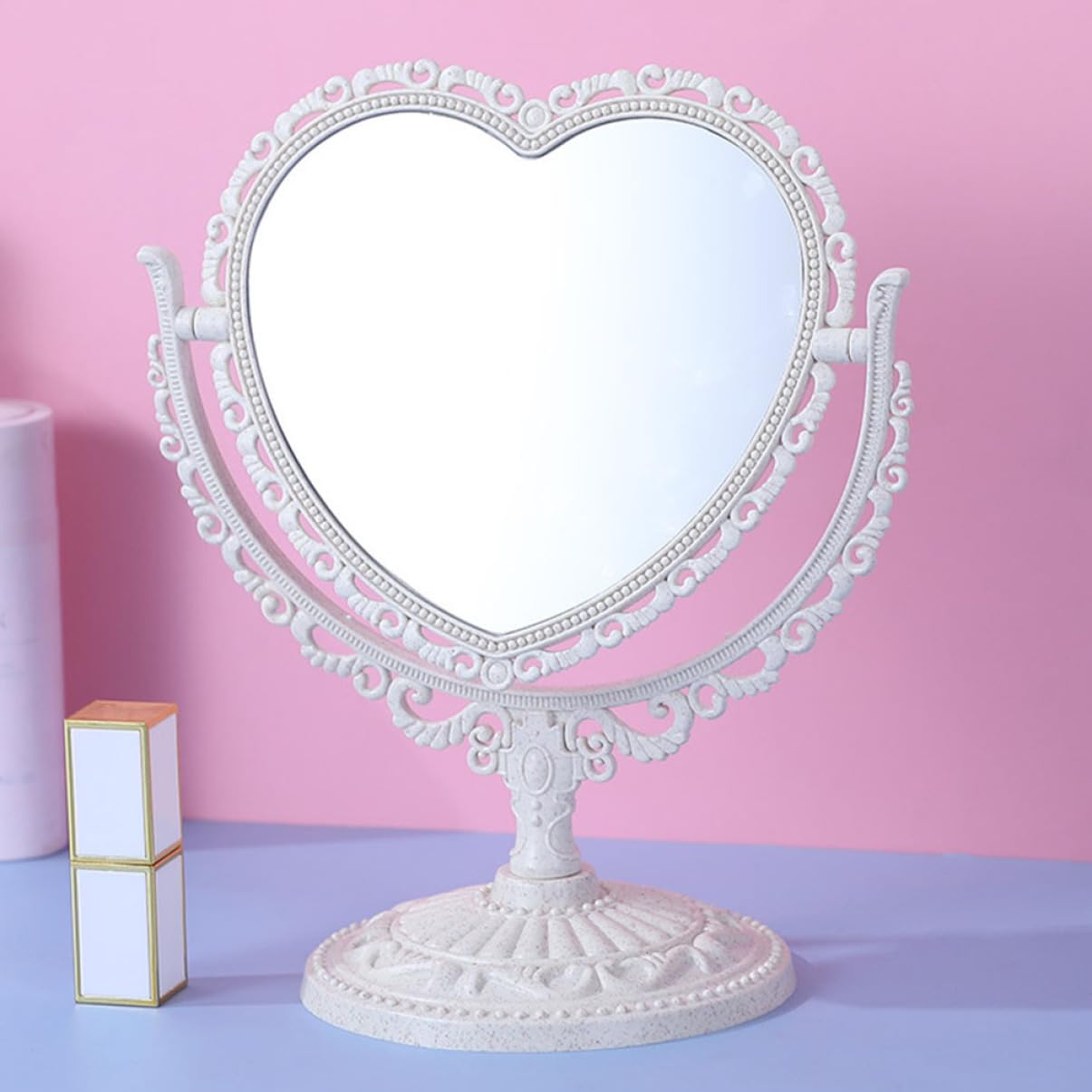 Дзеркало Angoily Настільне Двостороннє Косметичне 4 штуки Скло Бежевий, фото №5