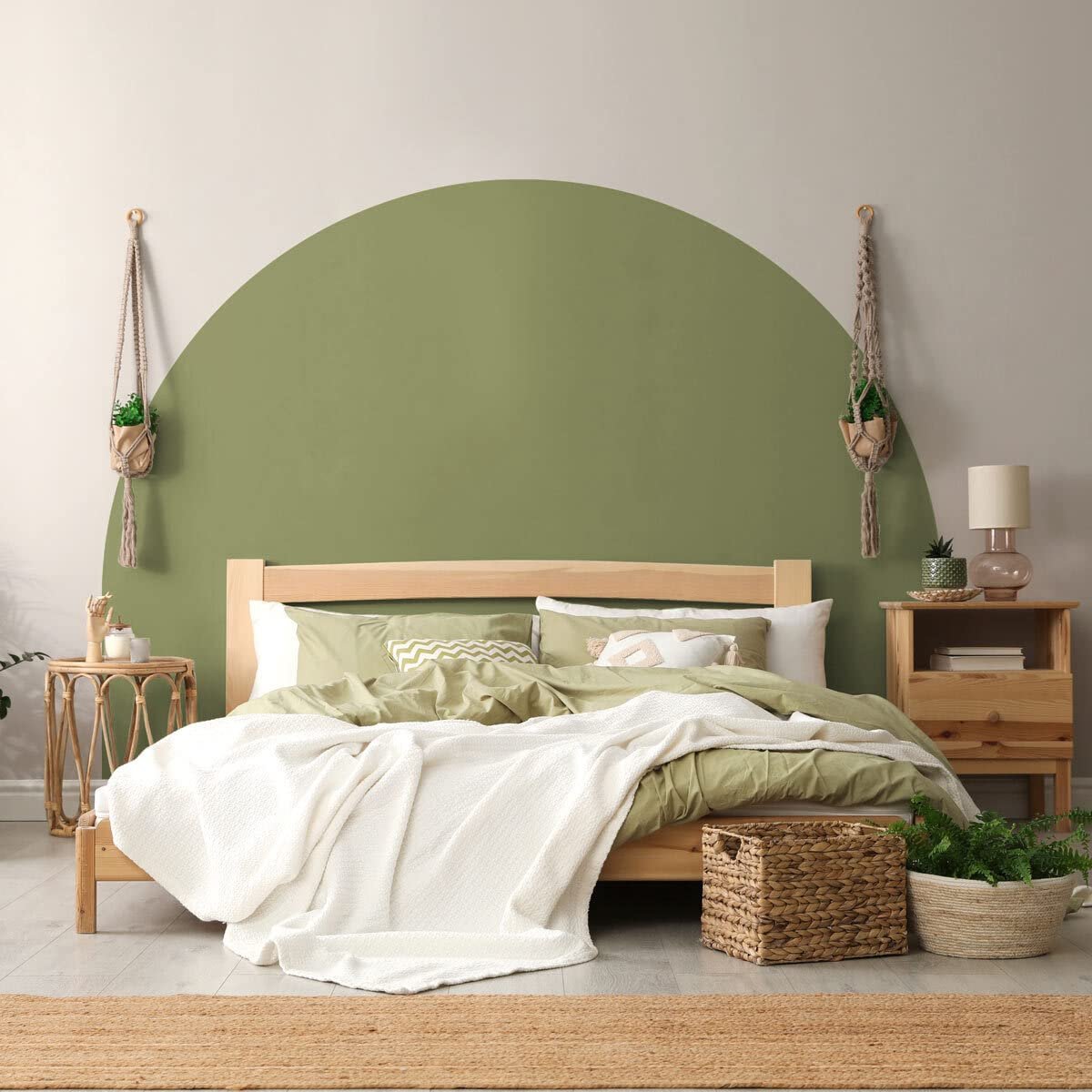Наклейка на стіну Mood Напівкругла Самоклейна L200 x H150 см Оливково-зелена, фото №2