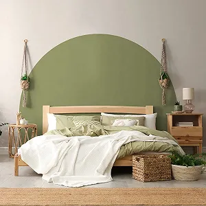 Наклейка на стіну Mood Напівкругла Самоклейна L200 x H150 см Оливково-зелена synthetic.ua - Фото 1