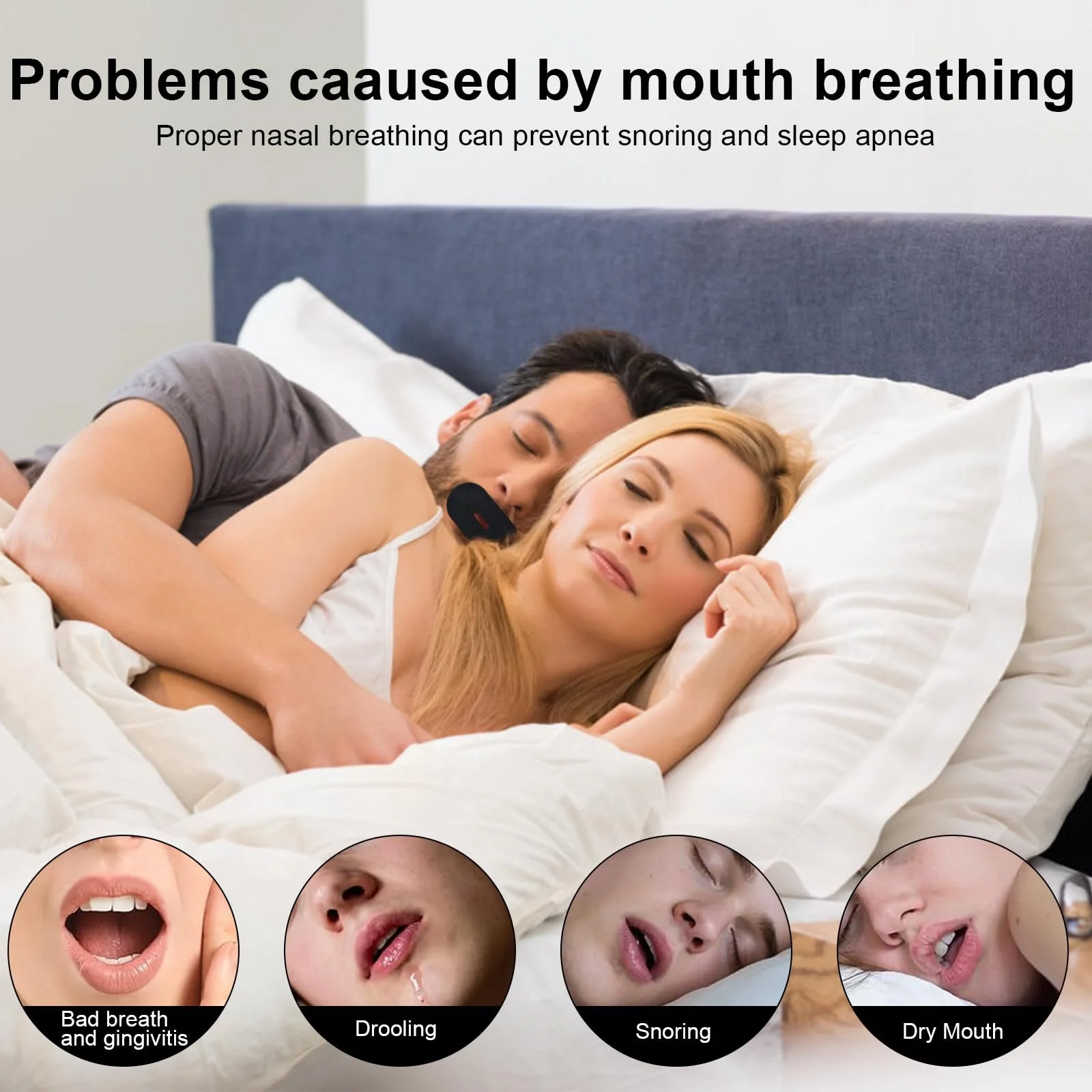 Пластыри для сна на рот (60 шт. в упаковке) гипоаллергенные, против храпа, фото №4