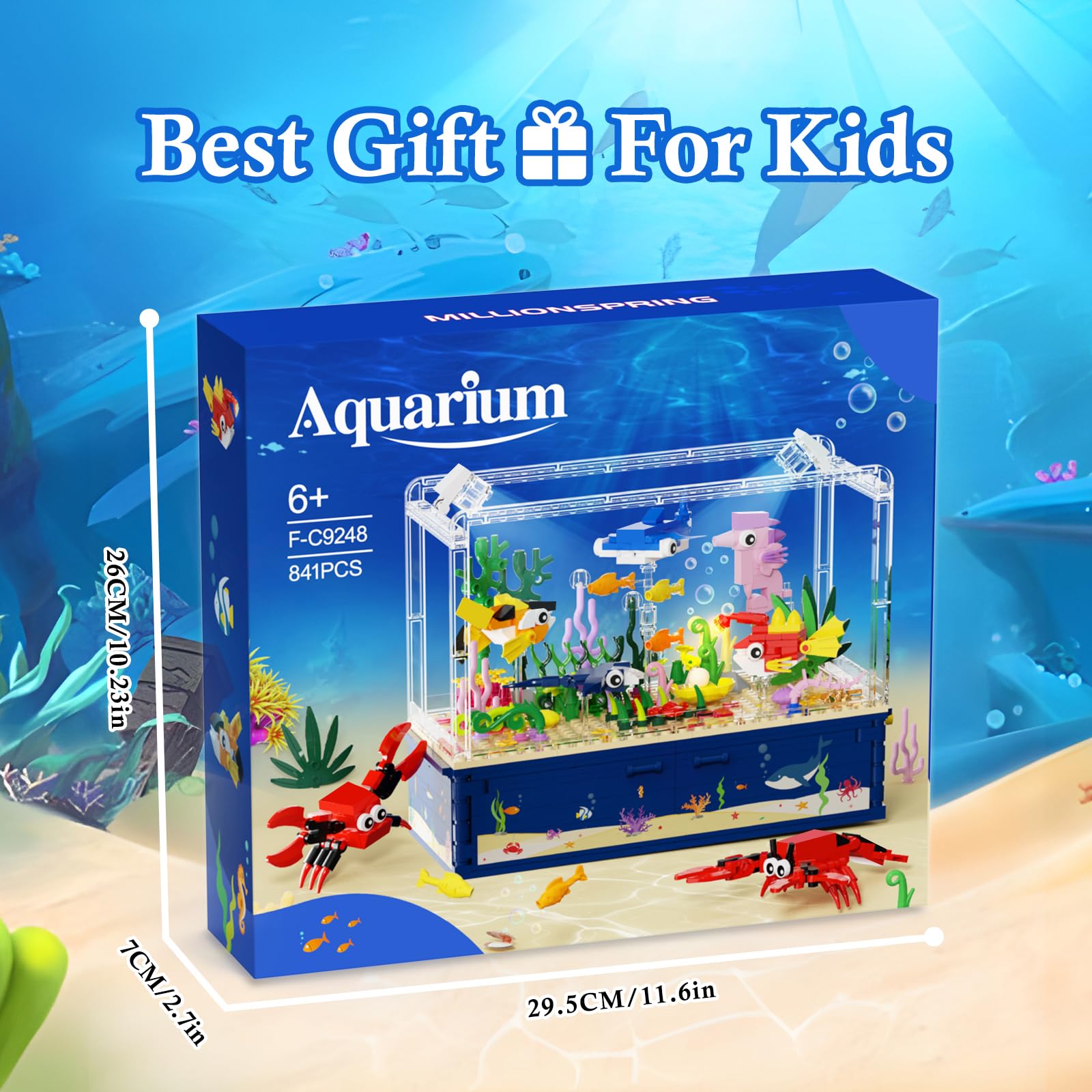 Іграшка-конструктор Millionspring Aquarium Fish Tank з LED підсвіткою 841 шт., фото №7