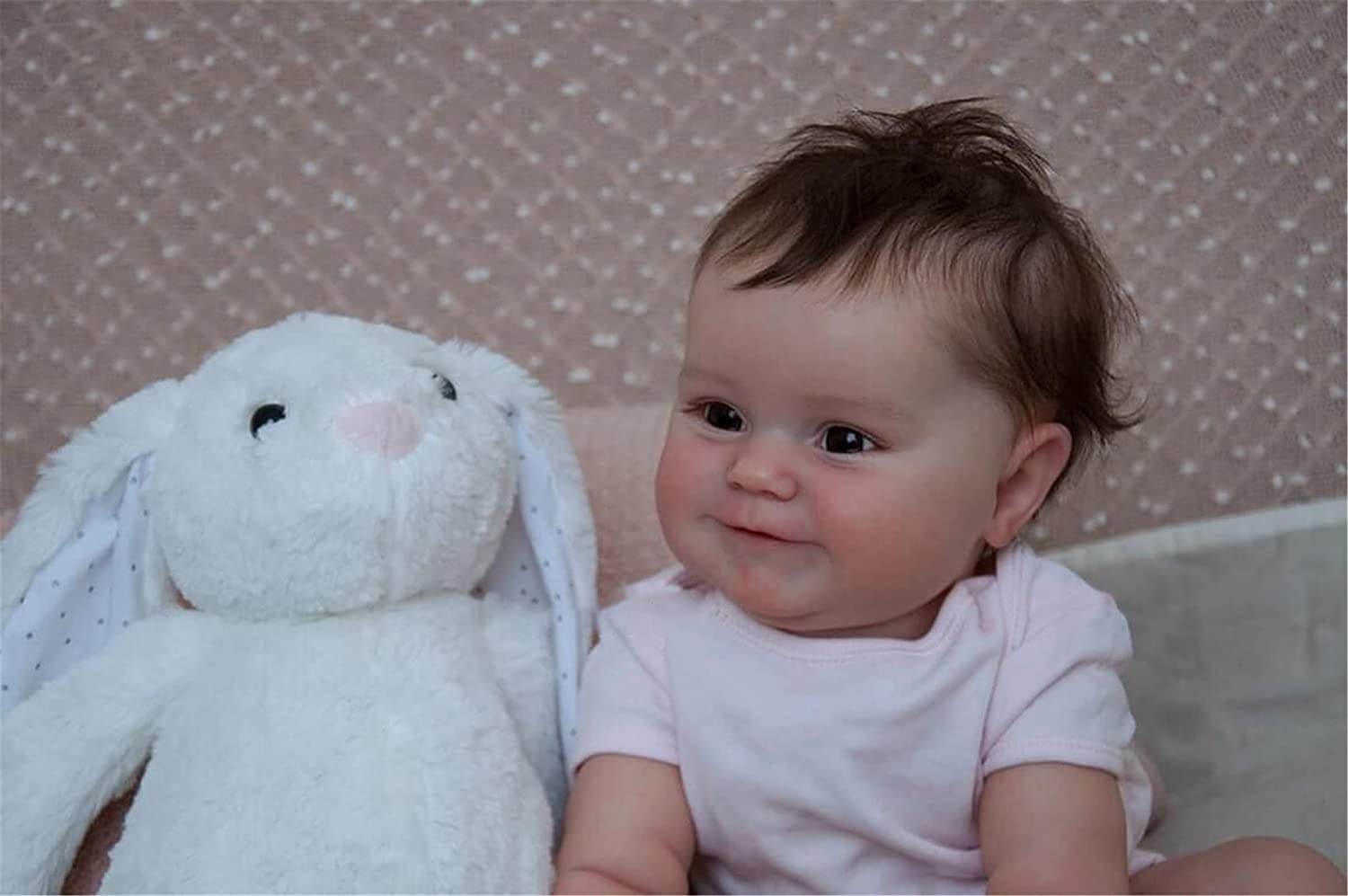 Лялька Bebe Reborn Maddie 50 см Новонароджена дівчинка М'який дотик з ручним волосям Висока якість Ручна робота, фото №4