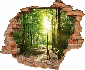 Наклейка на стіну DW000190 Forest Nature Trees Red Stone 121 см x 100 см - Фото 1