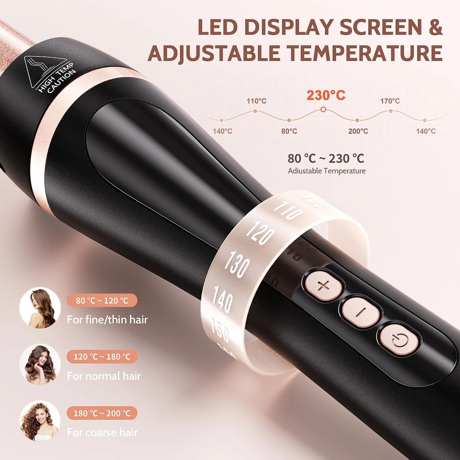 Плойка 5-в-1 з LCD та керамічним покриттям 80-200 °C, фото №3 Плойка 5-в-1 з LCD та керамічним покриттям 80-200 °C, фото №3