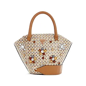 Сумка GUESS Beauvoir Mini Tote Кожаная Cognac Multi - Фото 1