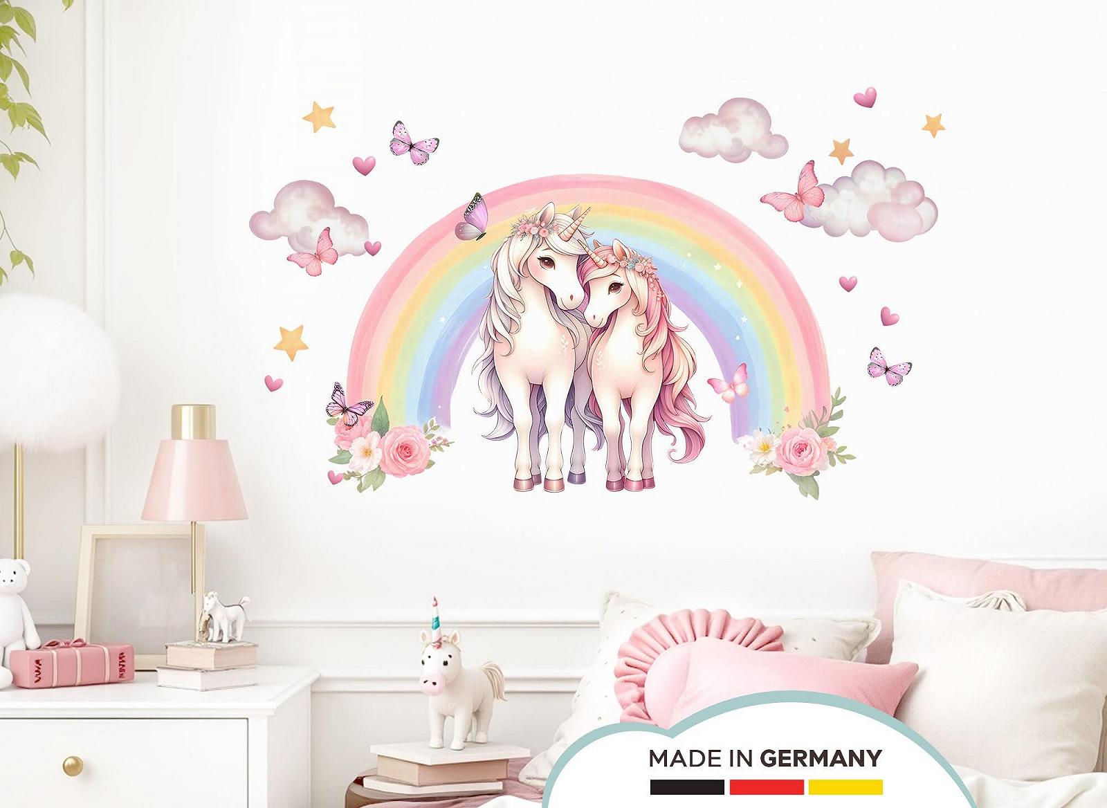 Наклейка на стену Little Deco Sammelauktion DL5137 Design 3 Единороги с радугой без имени, фото №2