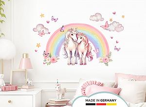 Наклейка на стену Little Deco Sammelauktion DL5137 Design 3 Единороги с радугой без имени synthetic.ua - Фото 1