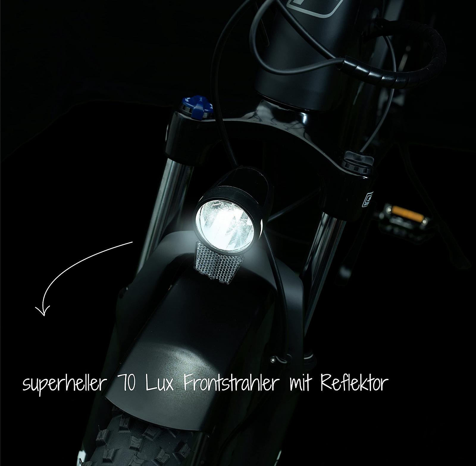 Велосипедна фара Fischer Dynamo LED 70 LUX з функцією габаритного світла, світлодіодна велосипедна фара з автоматичним сутінковим режимом, фото №3