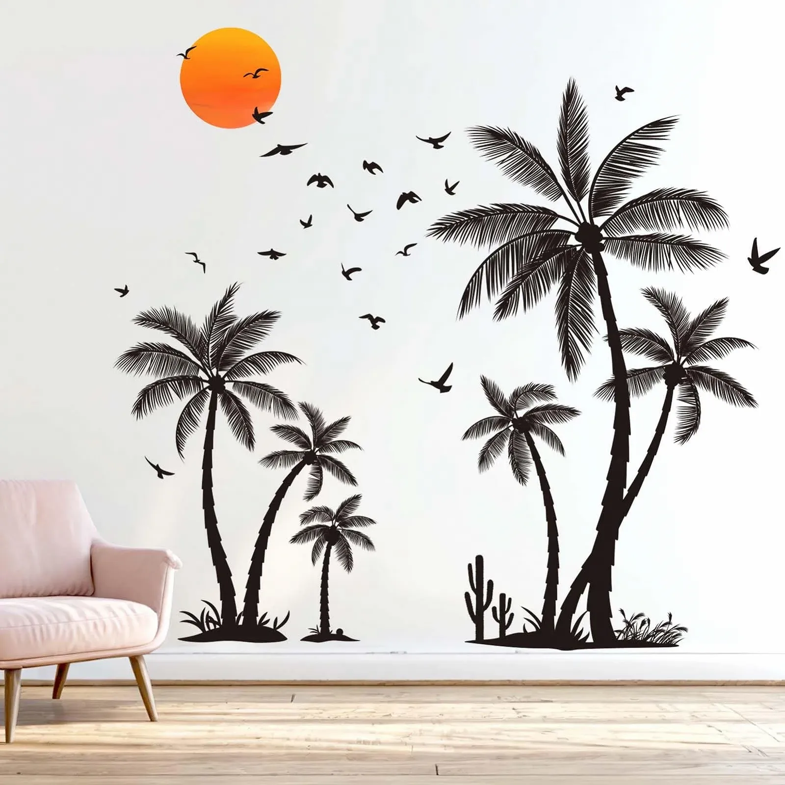 Наклейка для стін Amimagen Palm Tree 113 x 105 см Чорний, фото №1