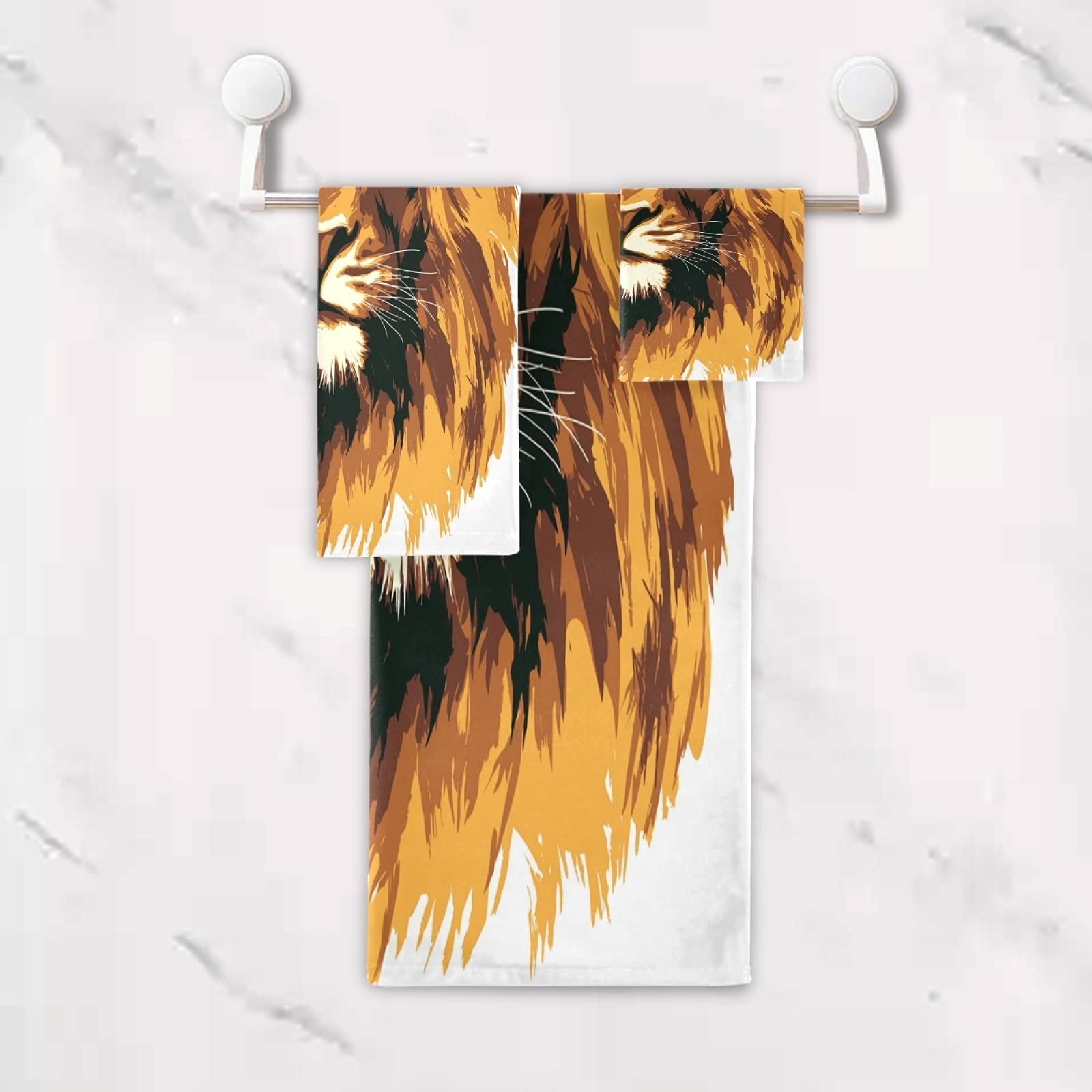 Набір рушників Vnurnrn Golden King The Lion 3 шт. 100% бавовна, фото №5