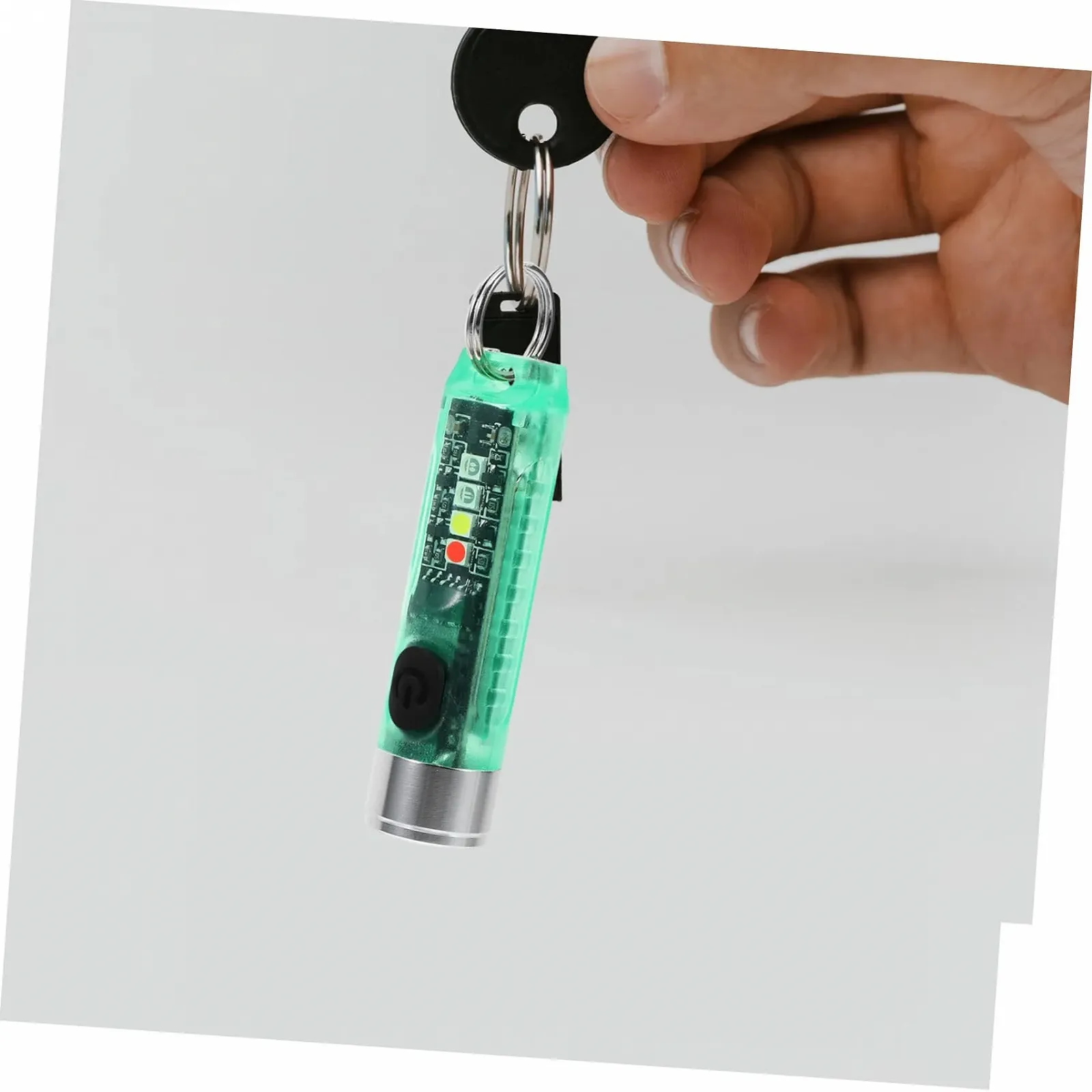 Фонарик INOOMP 1 шт. Предупреждающий фонарь Мощный мини-фонарик Перезаряжаемый мини-фонарик Маленький светодиодный фонарик Мини-супермощный фонарик Зеленый PC, фото №3