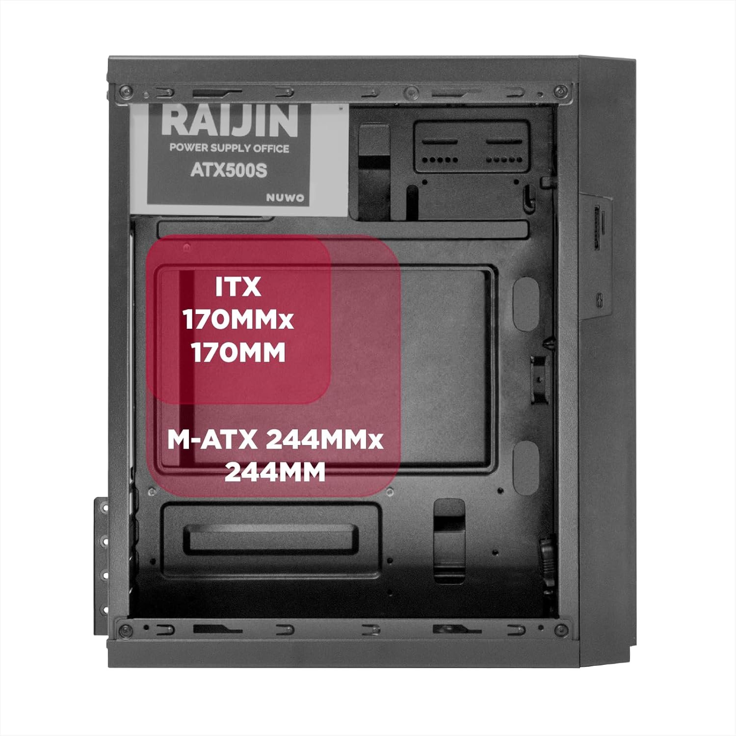 Корпус NUWO Leshi L703 / БЖ Nuwo 240W / Micro-ATX / 2xUSB 3.0 / 2xUSB 2.0 / Card Reader / Чорний, фото №3