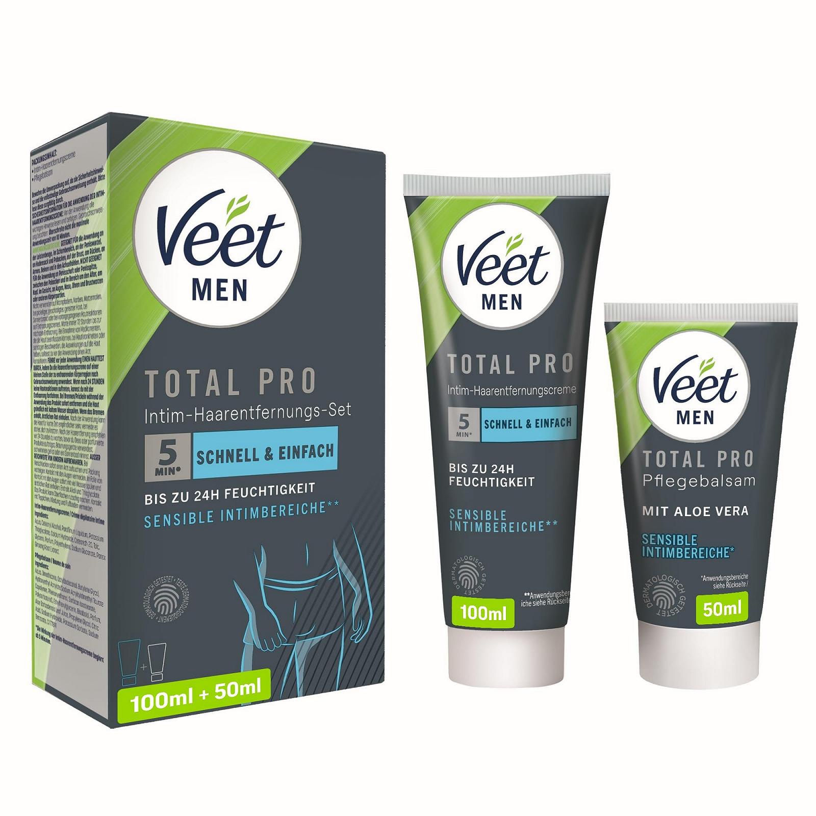 Набор для депиляции интимных зон Veet Men крем 100 мл и бальзам 50 мл, фото №1