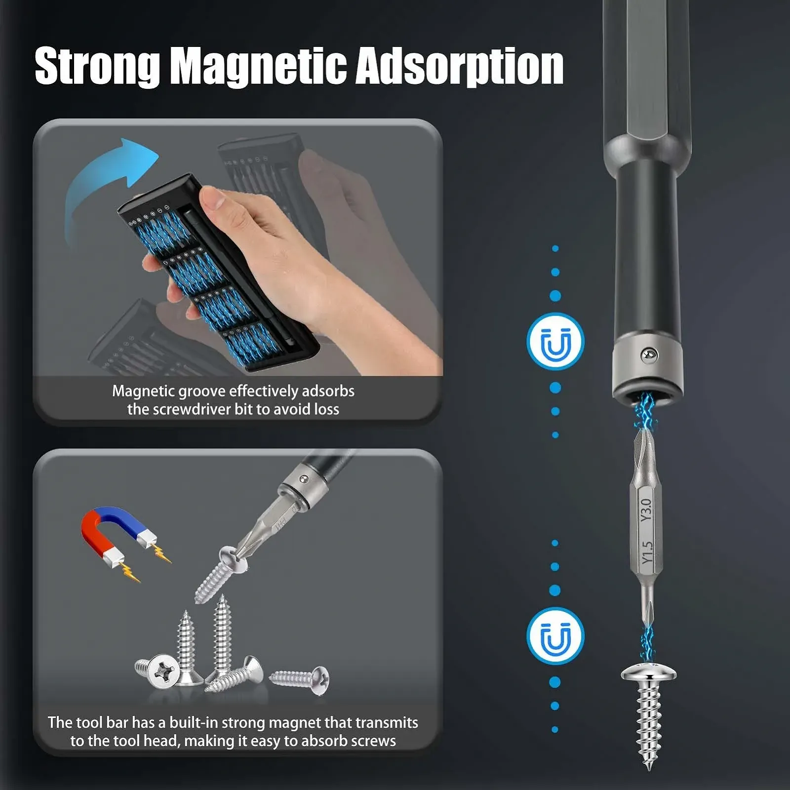 Набір викруток прецизійний 49 в 1 Магнітний Mini для електроніки та гаджетів, фото №4