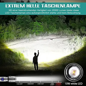 Ліхтар LED Акумуляторний 20 000 люмен USB C 5 режимів Індикатор живлення Водонепроникний synthetic.ua - Фото 1