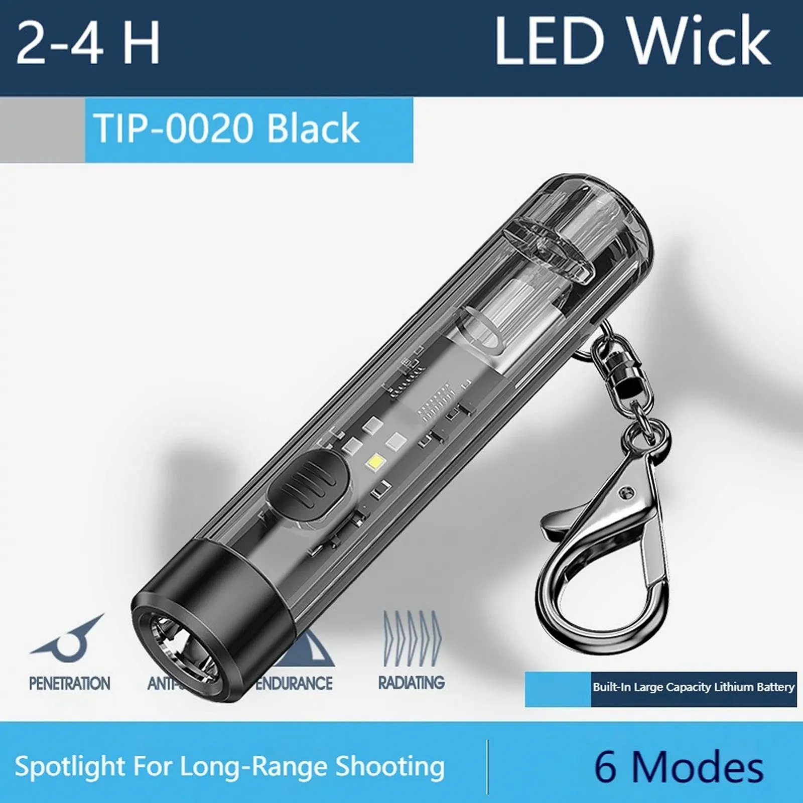 Брелок-фонарик, Несколько режимов освещения, Перезаряжаемый карманный фонарик, Тонкий портативный брелок-фонарик, Ручной фонарик для кемпинга, Брелок-фонарик для походов, Велосипедный брелок-фонарик, фото №5