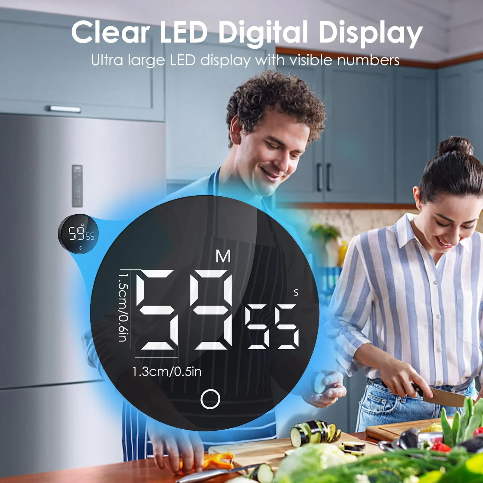 Цифровой кухонный таймер Simpeak LED Countdown Countup 300 mAh Rechargeable Magnetic, фото №3 Цифровой кухонный таймер Simpeak LED Countdown Countup 300 mAh Rechargeable Magnetic, фото №3