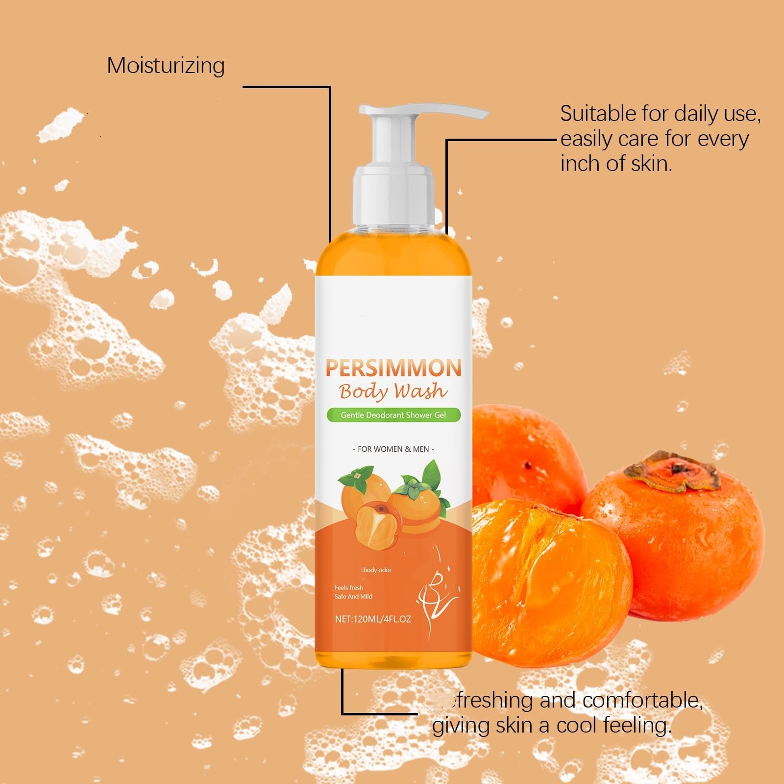 Гель для душу Persimmon ніжно дезодоруючий для чоловіків та жінок 120 мл (Pack of 1), фото №3 Гель для душу Persimmon ніжно дезодоруючий для чоловіків та жінок 120 мл (Pack of 1), фото №3
