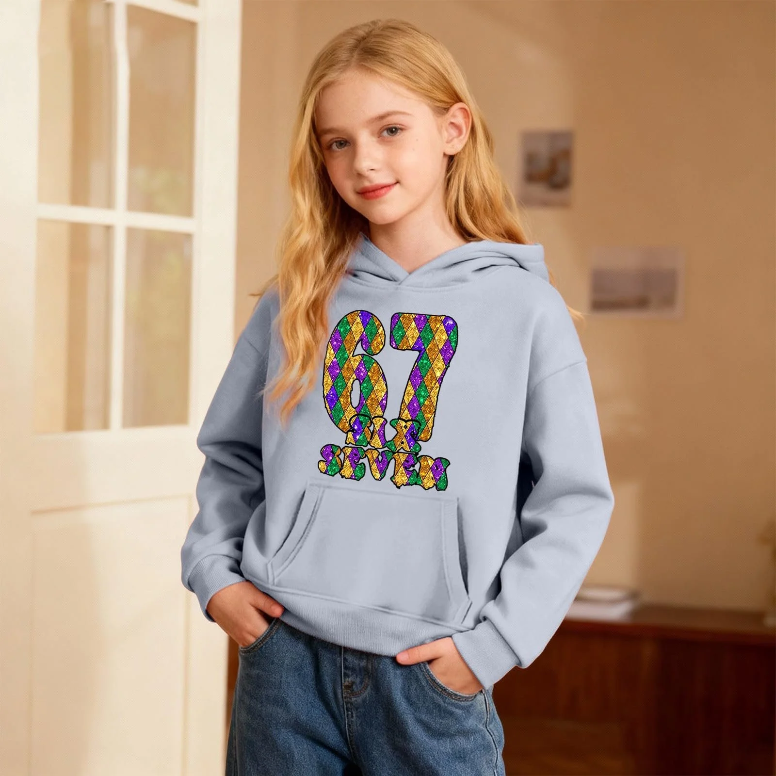 Худі для дівчинки 67 з карнавальним візерунком, фото №3