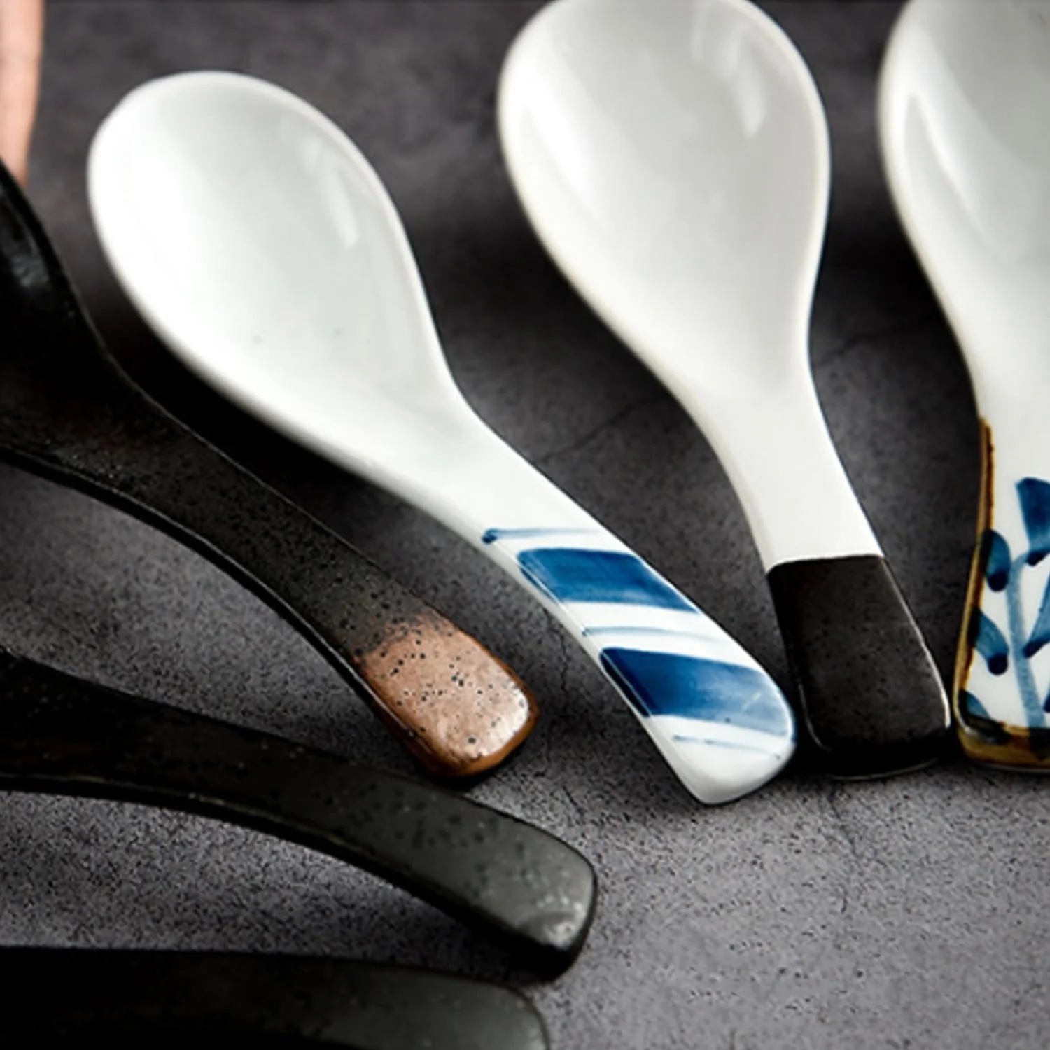 Ложка Керамическая Набор 5 шт, Ретро Китайская Ложка для Рамен Супа, Японская Ложка для Супа, Азиатские Столовые Приборы для Рамен Лапши, Бытовая Ложка для Супа Белый, фото №7